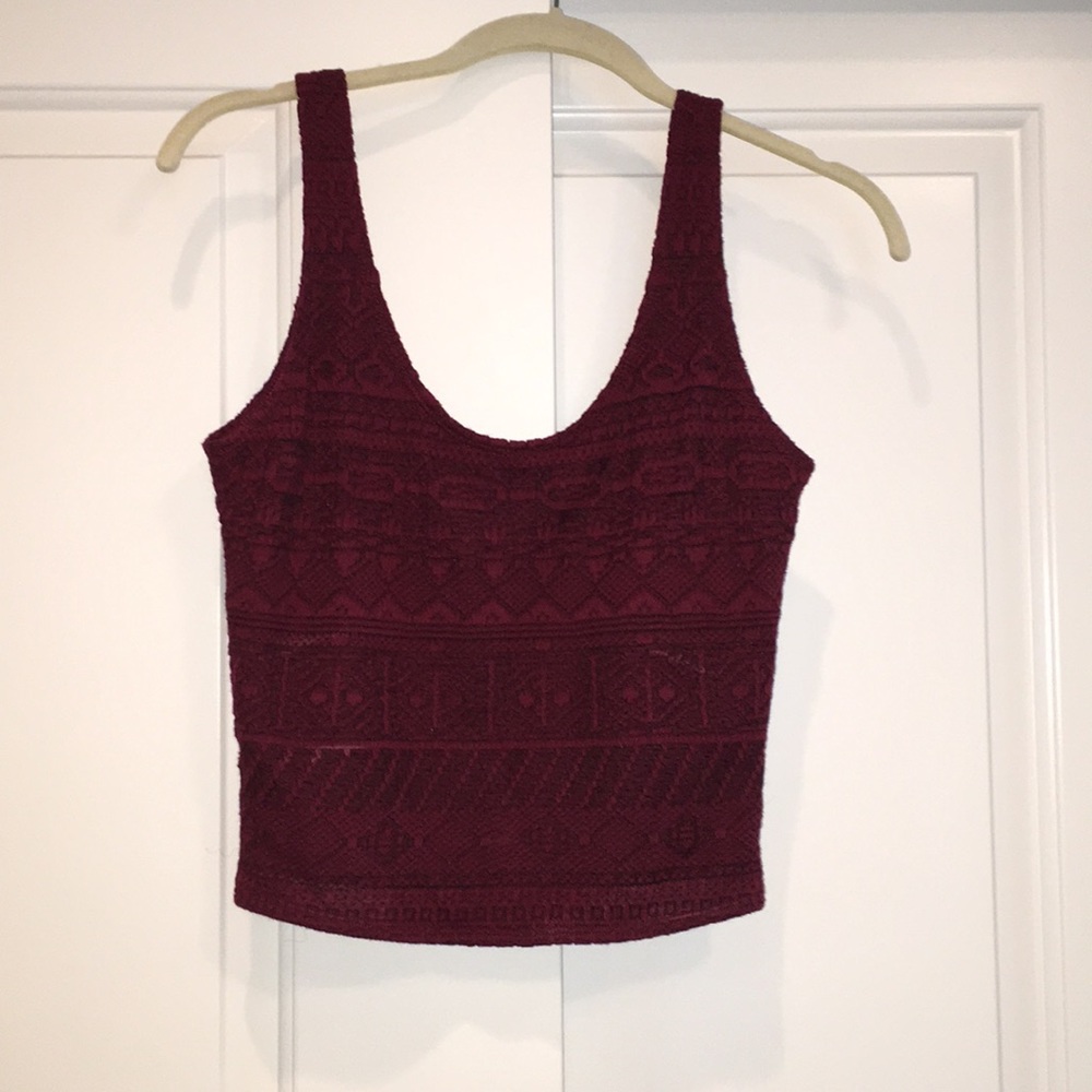 Hollister stretchy lace crop tank top